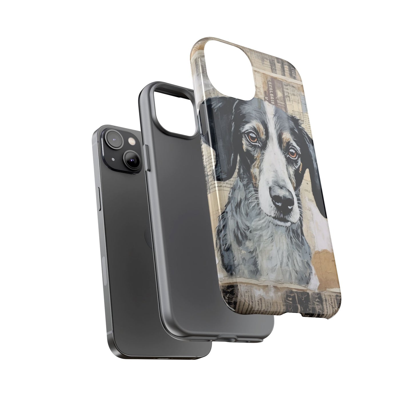 Rustic Dog Portrait – Vintage Collage Style