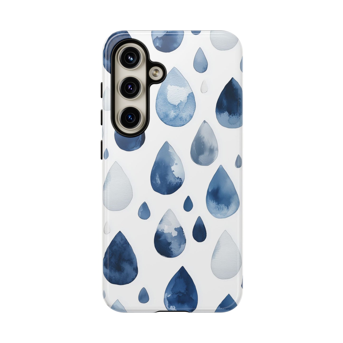 Indigo Rain Drops Watercolor Phone Case for iPhone, google Pixel & Samsung