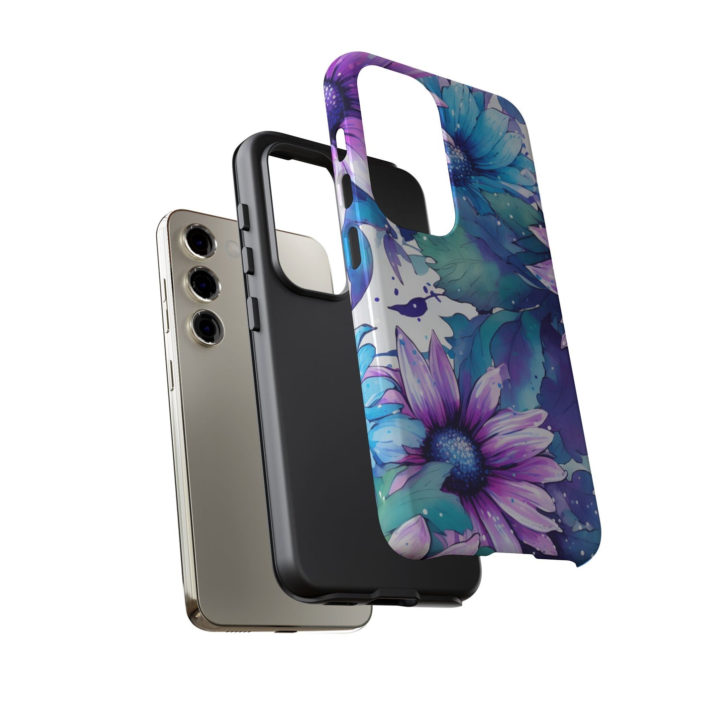 Dreamy Blue & Purple Floral Watercolor Mobile Case