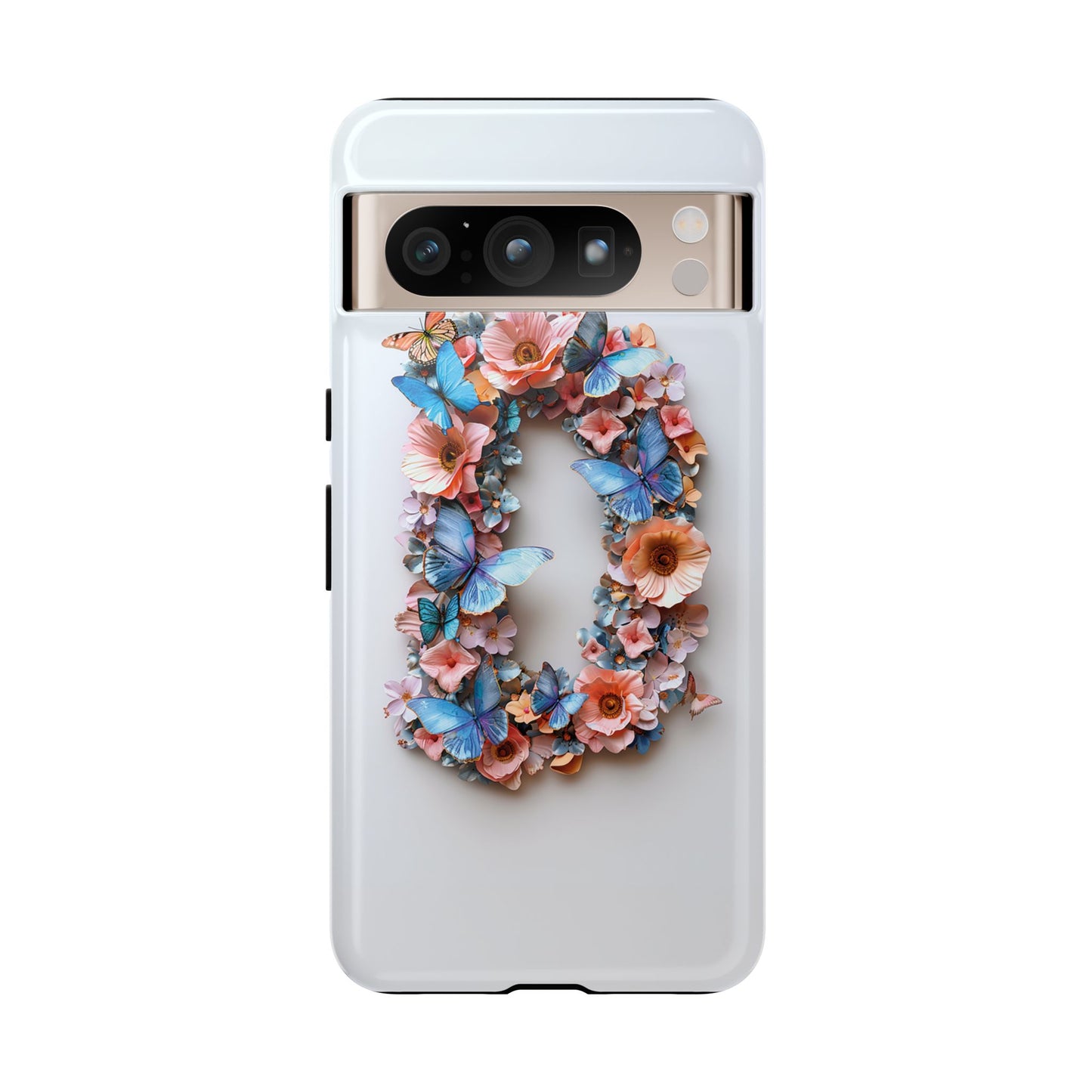 Floral Letter D Phone Case – Personalized Aesthetic Cover for iPhone, Samsung & Google Pixel