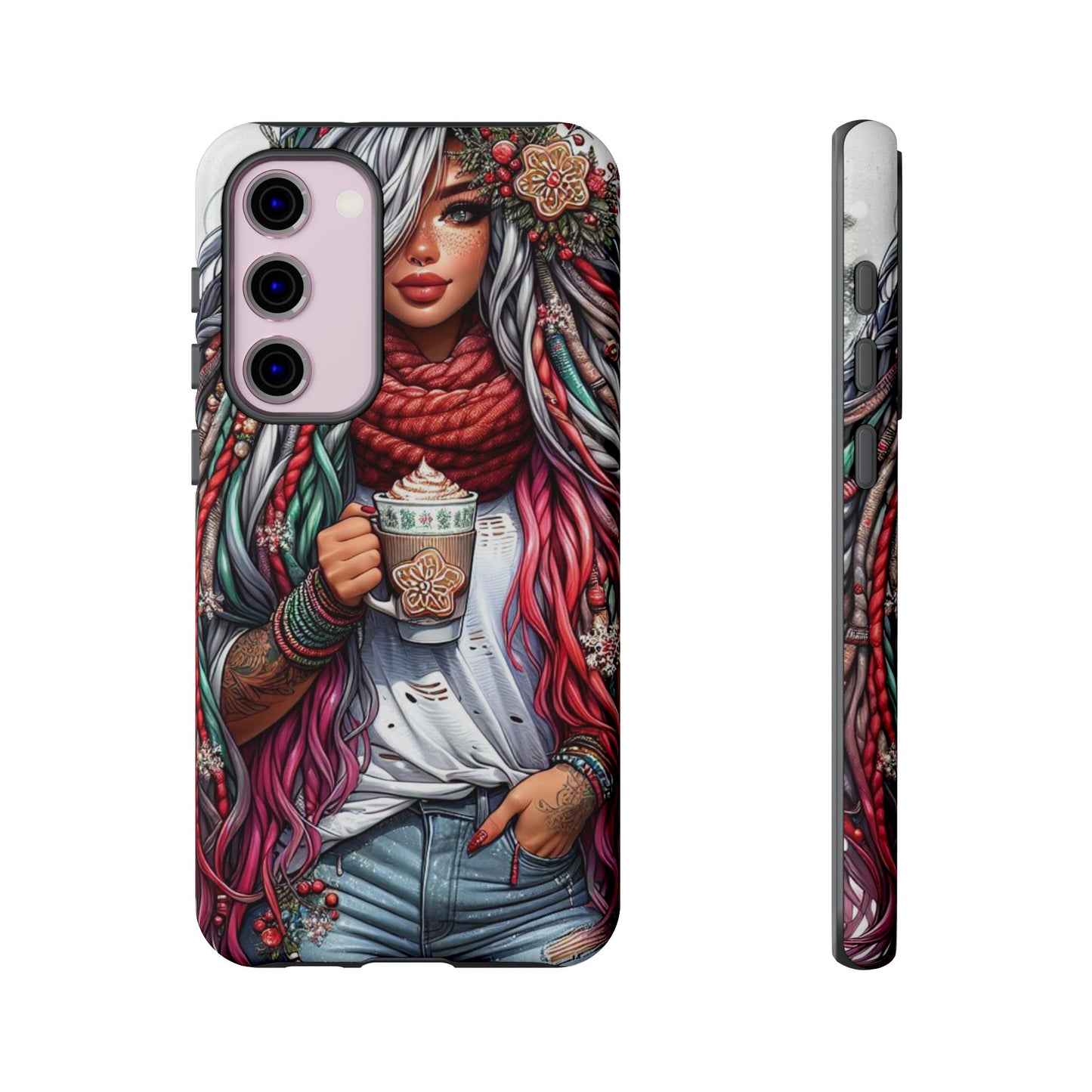 Boho Winter Queen – Cozy Dreads & Holiday Vibes Mobile Cover