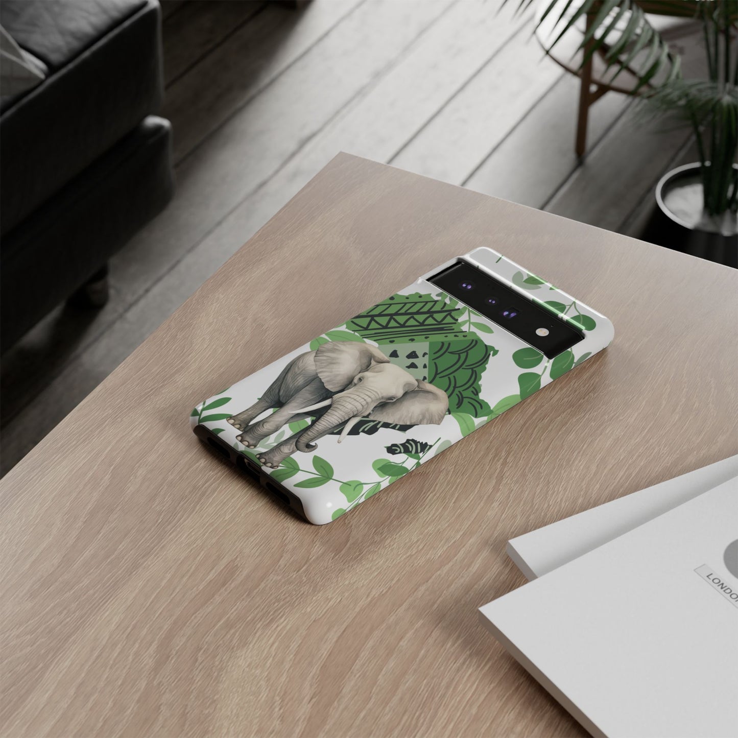 Tropical Elephant Mobile Cover – Nature-Inspired Boho Art