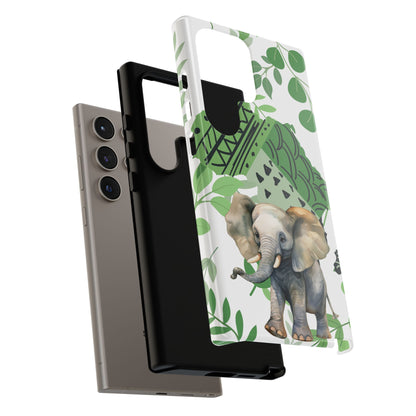 Playful Baby Elephant Mobile Cover – Tropical Boho Art