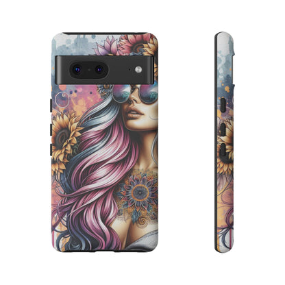Bohemian Sunflower Queen – Retro Floral Fantasy Mobile Cover