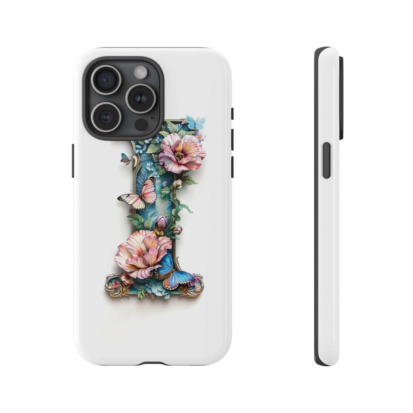 Floral Letter I Phone Case – Personalized Aesthetic Cover for iPhone, Samsung & Google Pixel