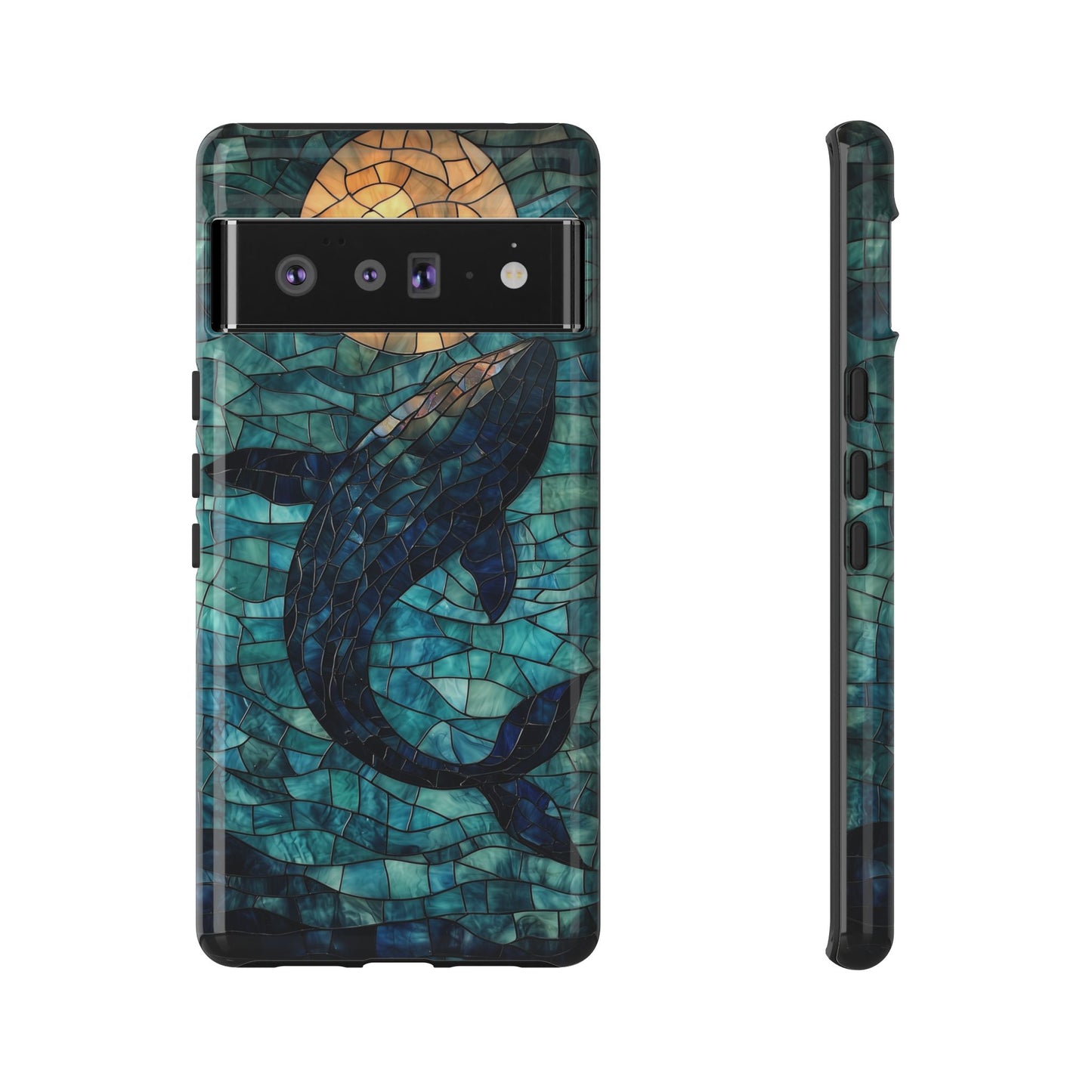 Ocean Dream – Mosaic Glass Whale Phone Case for iPhone, Samsung & Pixel