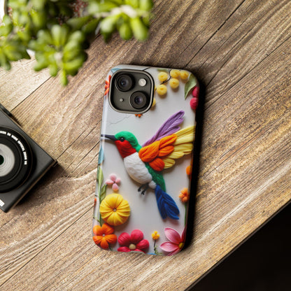 Elegant Hummingbird with Floral Mosaic Design | Nature's Artistic Vibes | iPhone 16 Pro