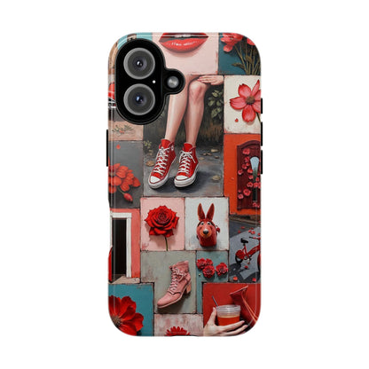Red Sneakers & Roses Collage Phone Case