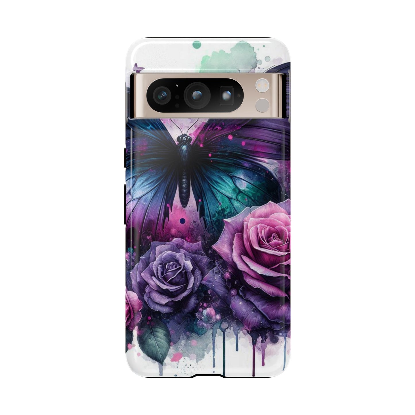 Mystic Bloom – Vibrant Butterfly & Rose Art Mobile Cover