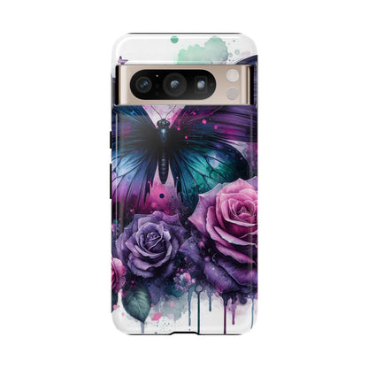 Mystic Bloom – Vibrant Butterfly & Rose Art Mobile Cover