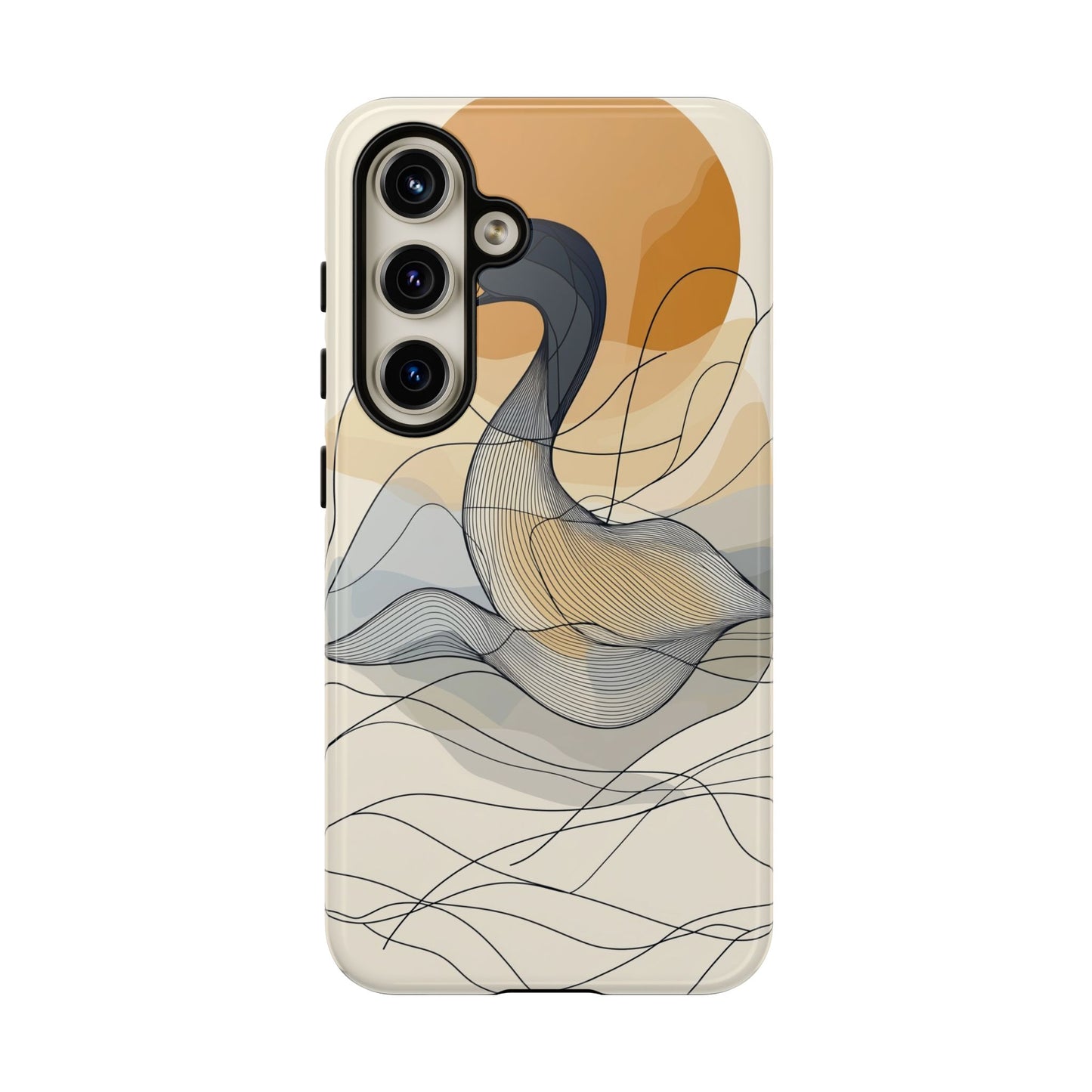 Serenity in Motion: The Abstract Swan Phone Case for iPhone, Samsung & Pixel
