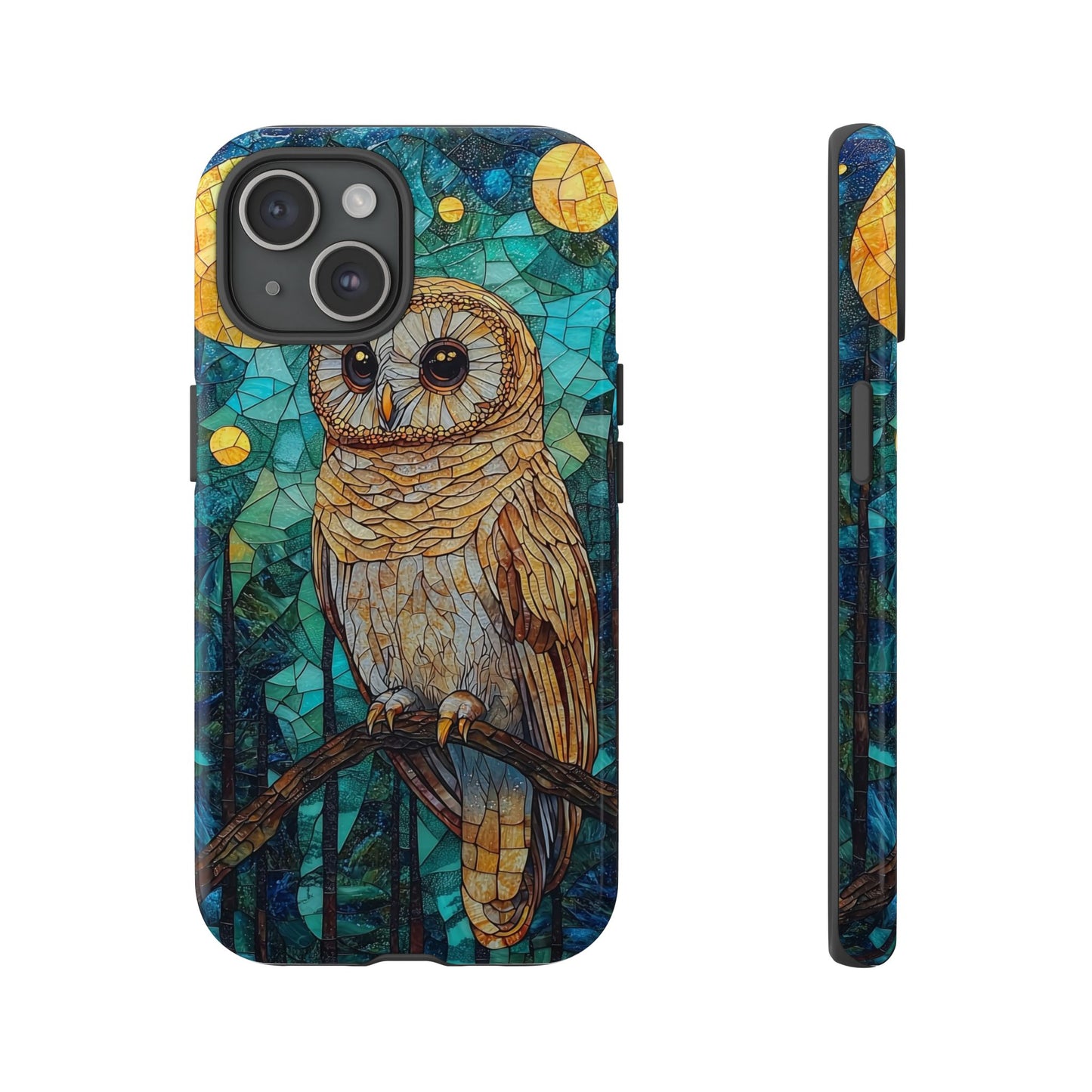 Nocturnal Wisdom – Stained Glass Owl Phone Case for iPhone, Samsung & Pixel