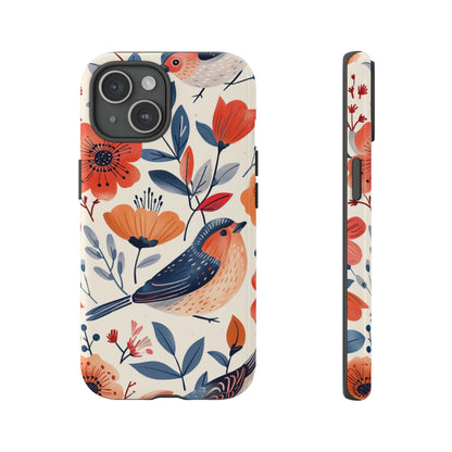 Floral Bird Phone Case - Elegant Nature-Inspired Cover for iPhone, Samsung & Google Pixel