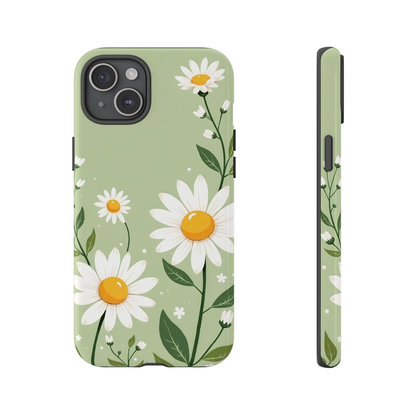 Green Floral Case, Daisy Pattern Design, Iphone Case Design, Perfect Gift For Her
