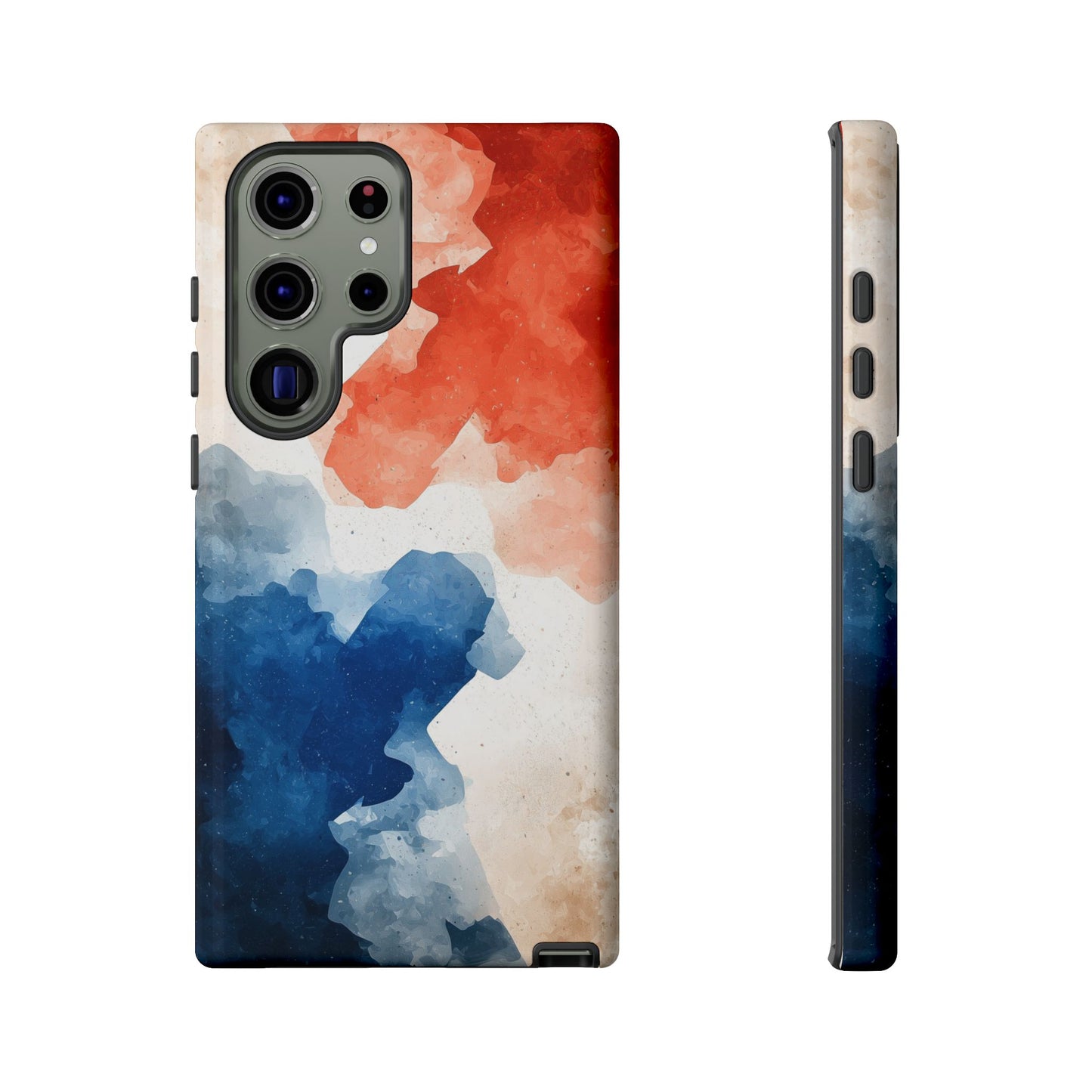 Crimson & Cobalt – Abstract Watercolor Splash Phone Case for iPhone, Google Pixel, Samsung