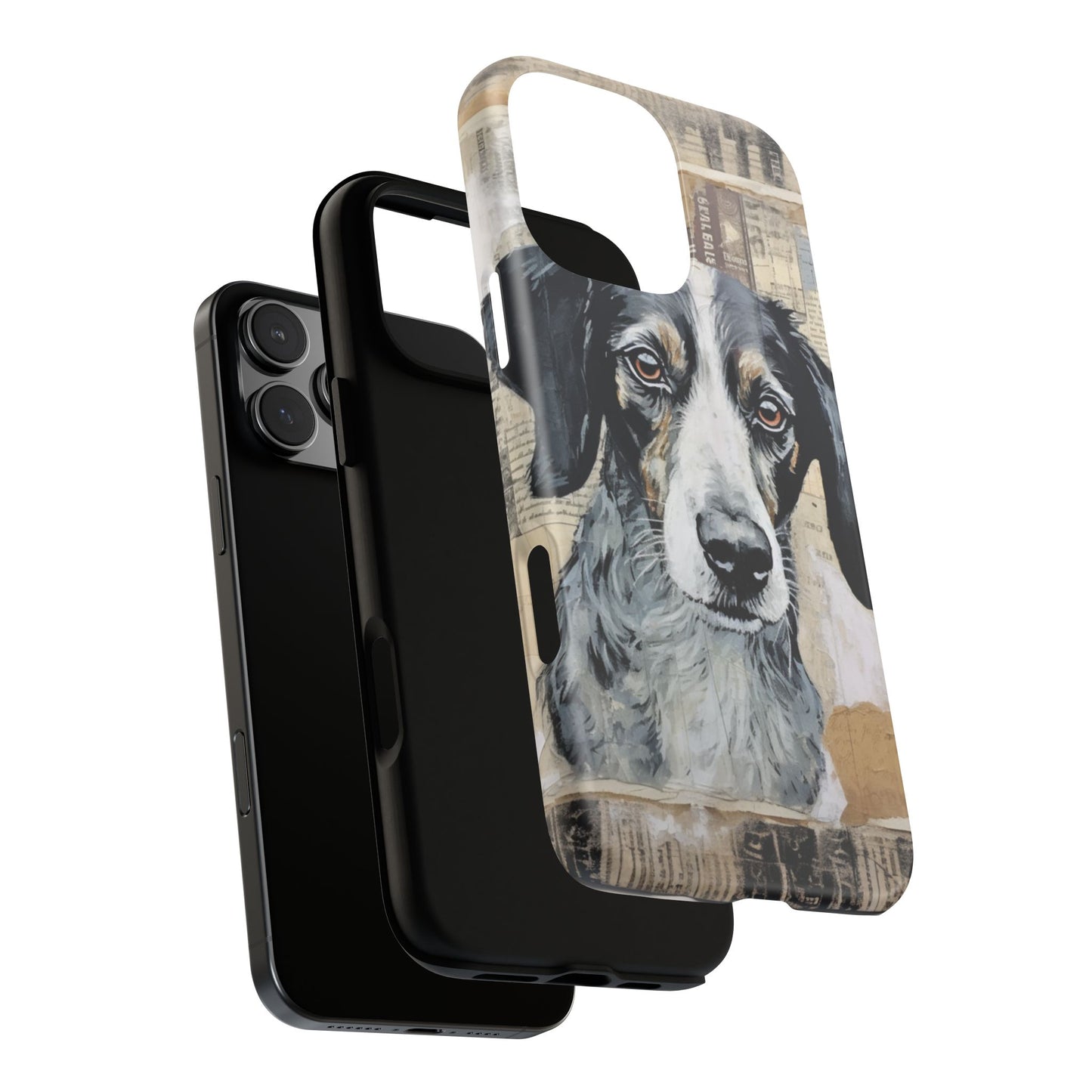 Rustic Dog Portrait – Vintage Collage Style