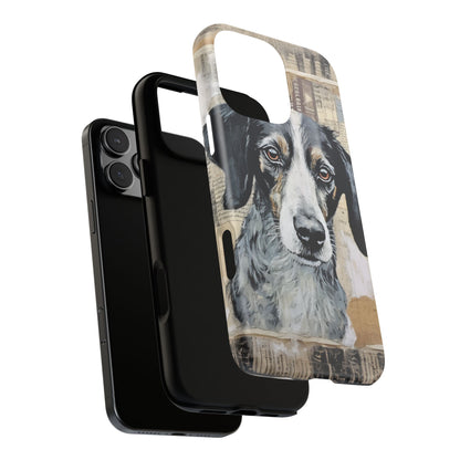 Rustic Dog Portrait – Vintage Collage Style