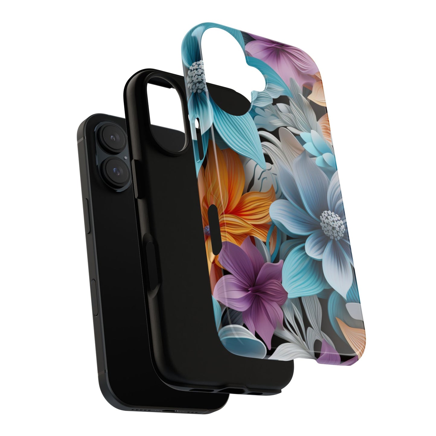 Elegant 3D Floral Bloom Mobile Case – Vivid & Artistic