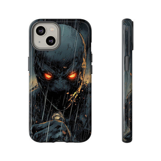 Shadowblade Vengeance | Dark Comic Assassin in the Rain Phone Case for iPhone, Samsung & Pixel