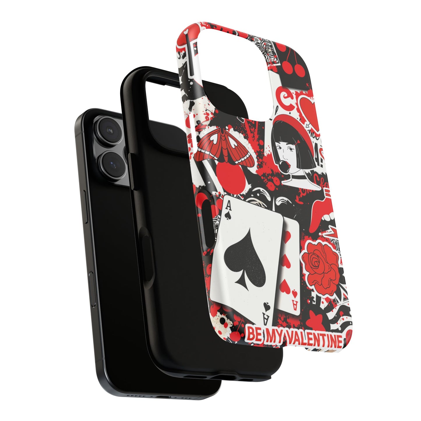 Bold Red & Black Ace Card Phone Case