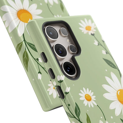 Green Floral Case, Daisy Pattern Design, Iphone Case Design, Perfect Gift For Her
