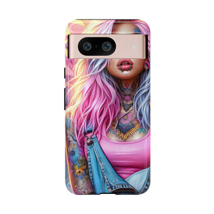 Sunset Glow – Pastel Punk & Floral Ink Mobile Cover