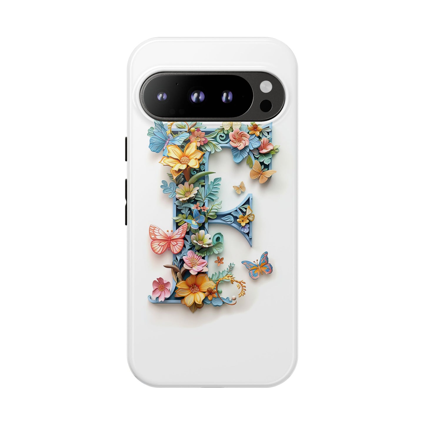 Floral Letter F Phone Case – Personalized Aesthetic Cover for iPhone, Samsung & Google Pixel