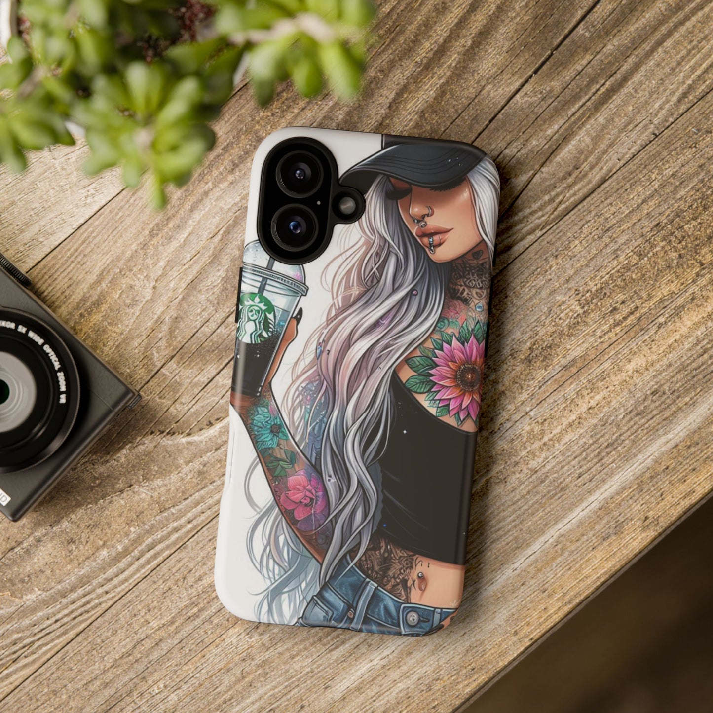 Tattooed Coffee Queen – Edgy Urban Aesthetic Mobile Cover