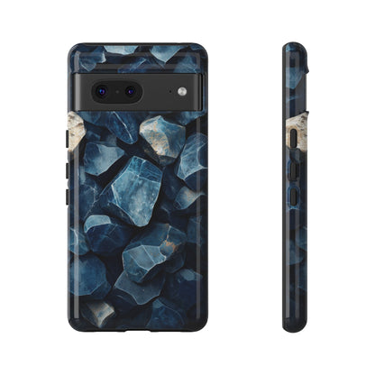 Mystic  Blue Crystals Print Phone Case for iPhone, Google Pixel, Samsung