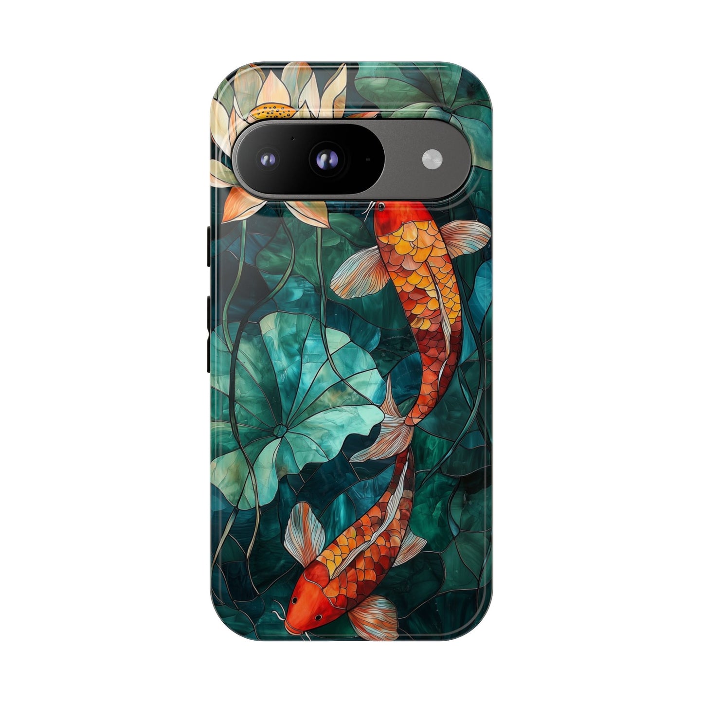 Lotus Serenity" – Koi Pond Stained Glass Case or iPhone, Samsung & Pixel