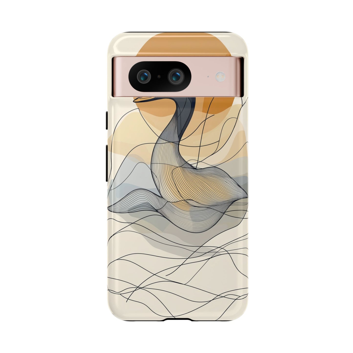 Serenity in Motion: The Abstract Swan Phone Case for iPhone, Samsung & Pixel