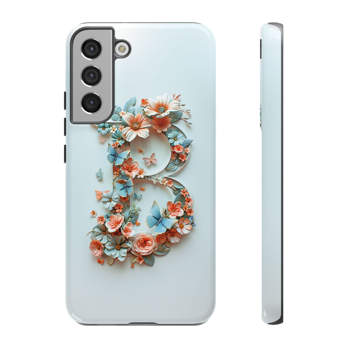 Floral Letter B Phone Case – Personalized Aesthetic Cover for iPhone, Samsung & Google Pixel