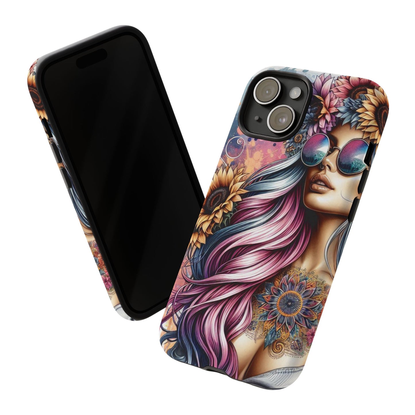 Bohemian Sunflower Queen – Retro Floral Fantasy Mobile Cover