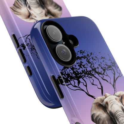 Surreal Elephant Tree Mobile Cover – Dreamy Sunset Fantasy