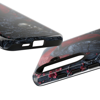 Gothic Sculpture Of Raven On Charcoal Tree Branch phone case design