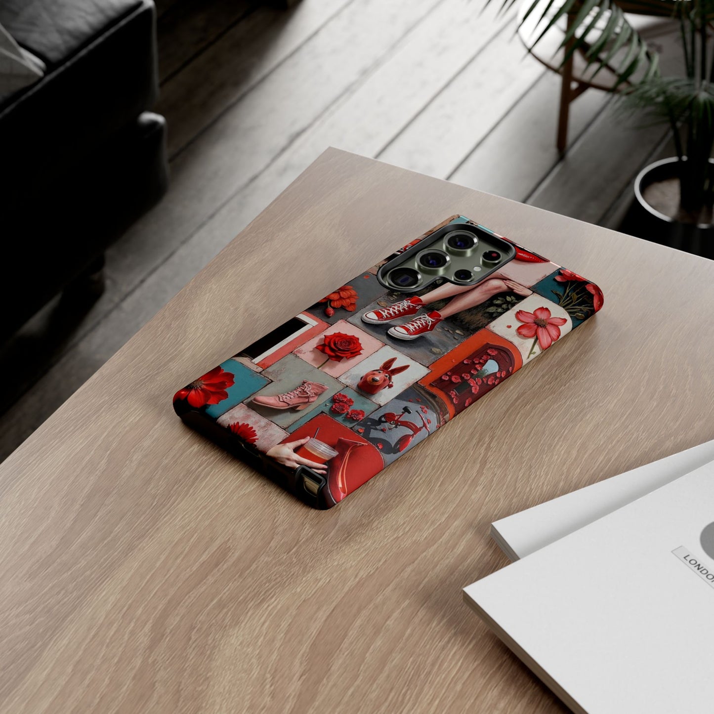 Red Sneakers & Roses Collage Phone Case