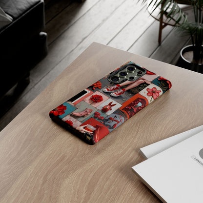 Red Sneakers & Roses Collage Phone Case