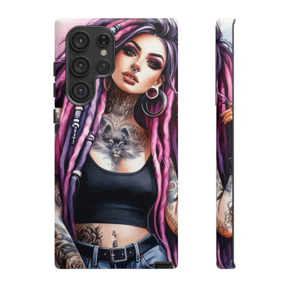 Tattooed Rebel – Gothic Cat Spirit Mobile Cover
