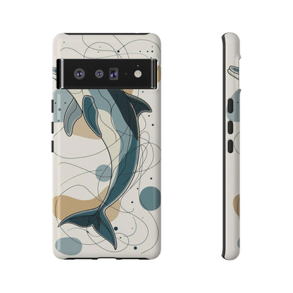 Ocean Whimsy: Abstract Dolphin Splash Phone Case for iPhone, Samsung & Pixel