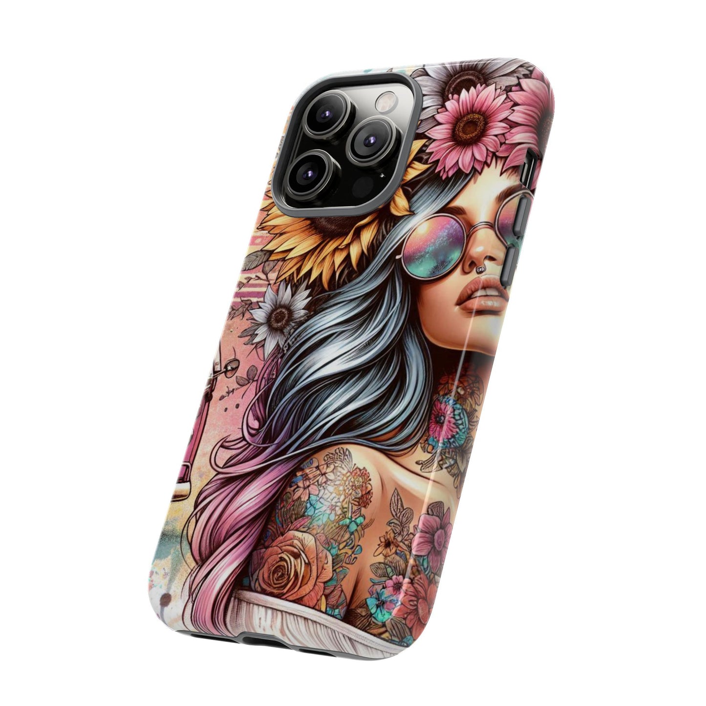 Retro Boho Wanderer – Sunflower Hippie Van Mobile Cover