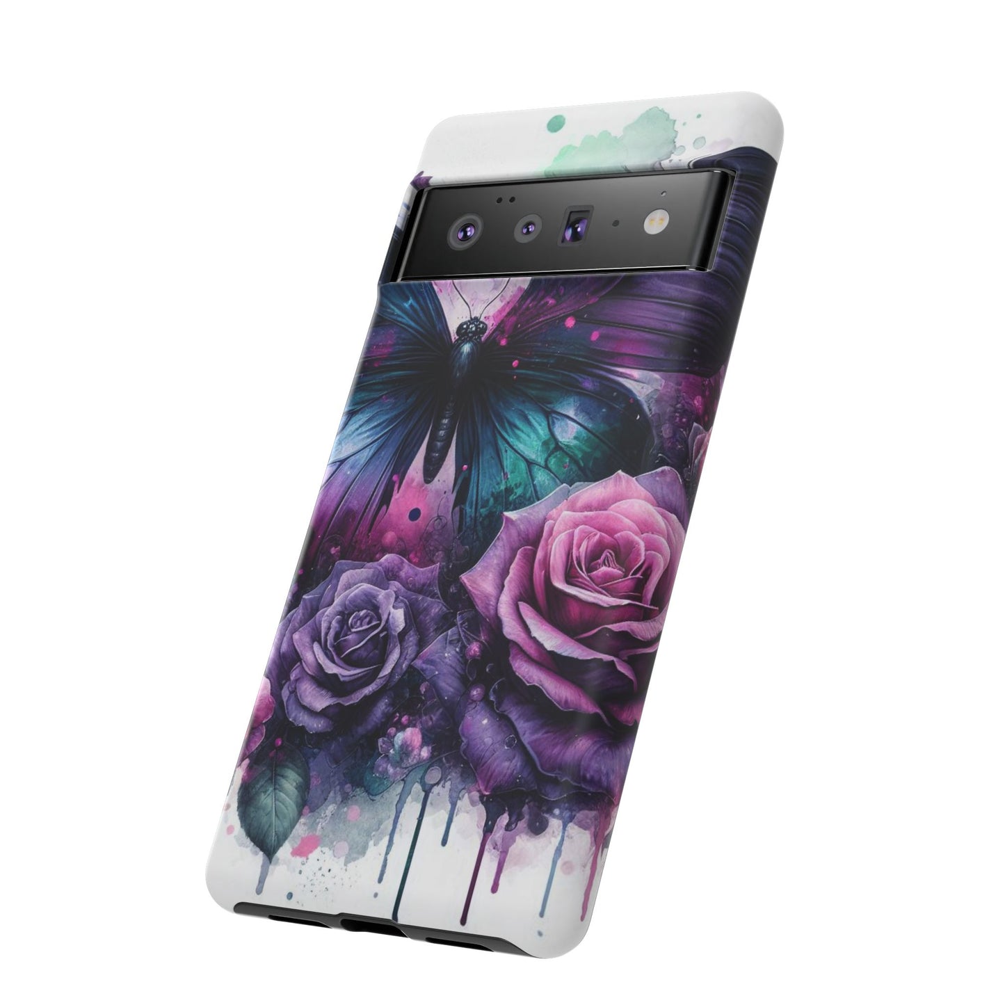 Mystic Bloom – Vibrant Butterfly & Rose Art Mobile Cover