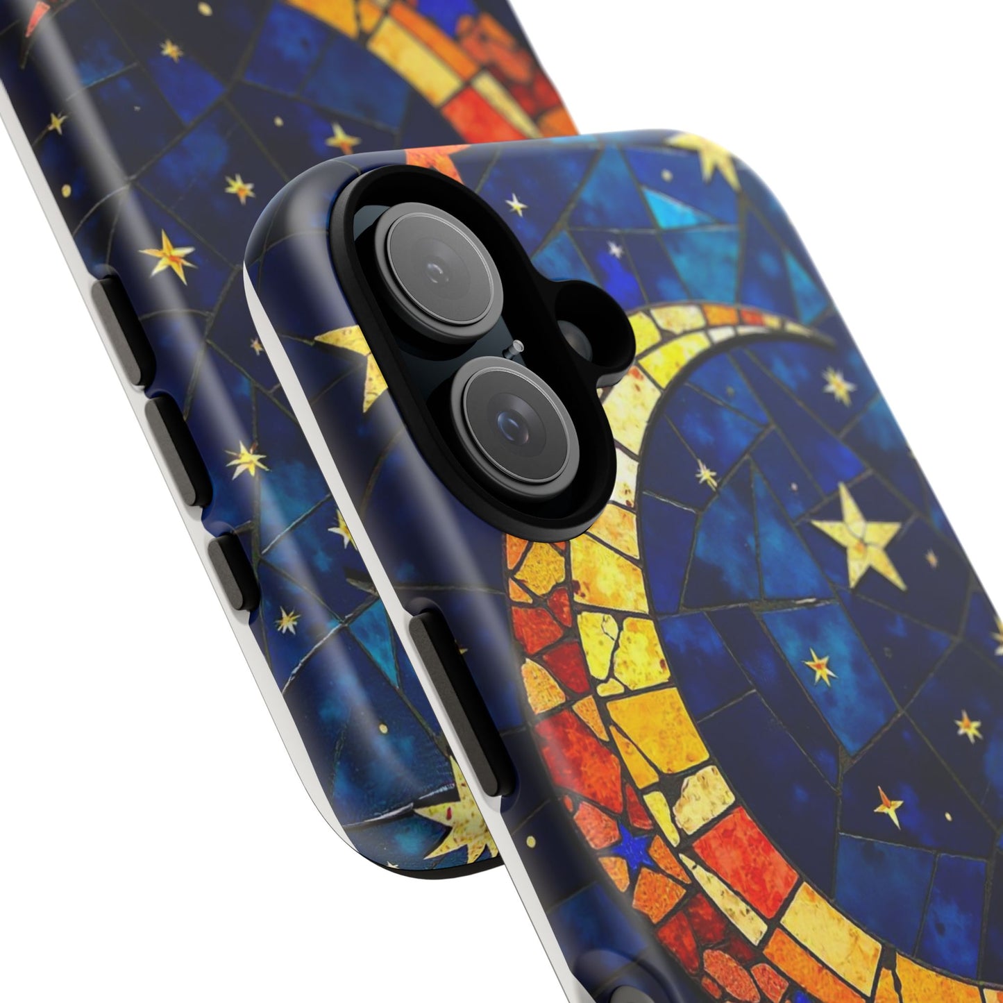 Celestial Crescent: Vibrant Moon and Stars Phone Case
