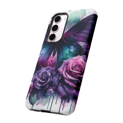 Mystic Bloom – Vibrant Butterfly & Rose Art Mobile Cover