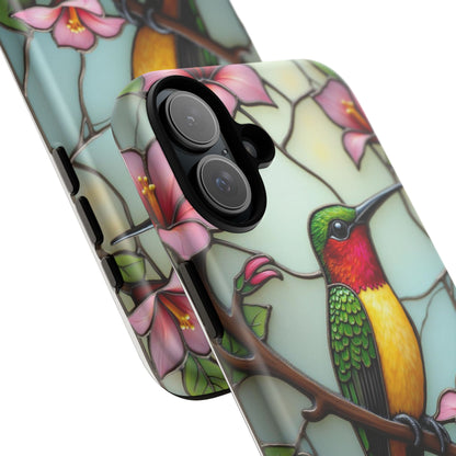 Elegant Hummingbird with Floral Mosaic | Artistic Nature Design