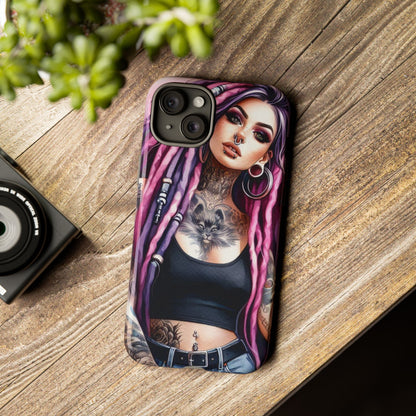 Tattooed Rebel – Gothic Cat Spirit Mobile Cover