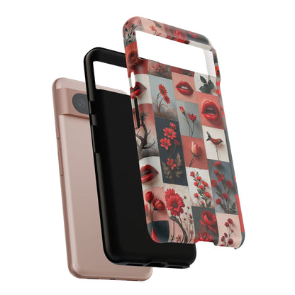 Red Flowers & Lips Collage Phone Case