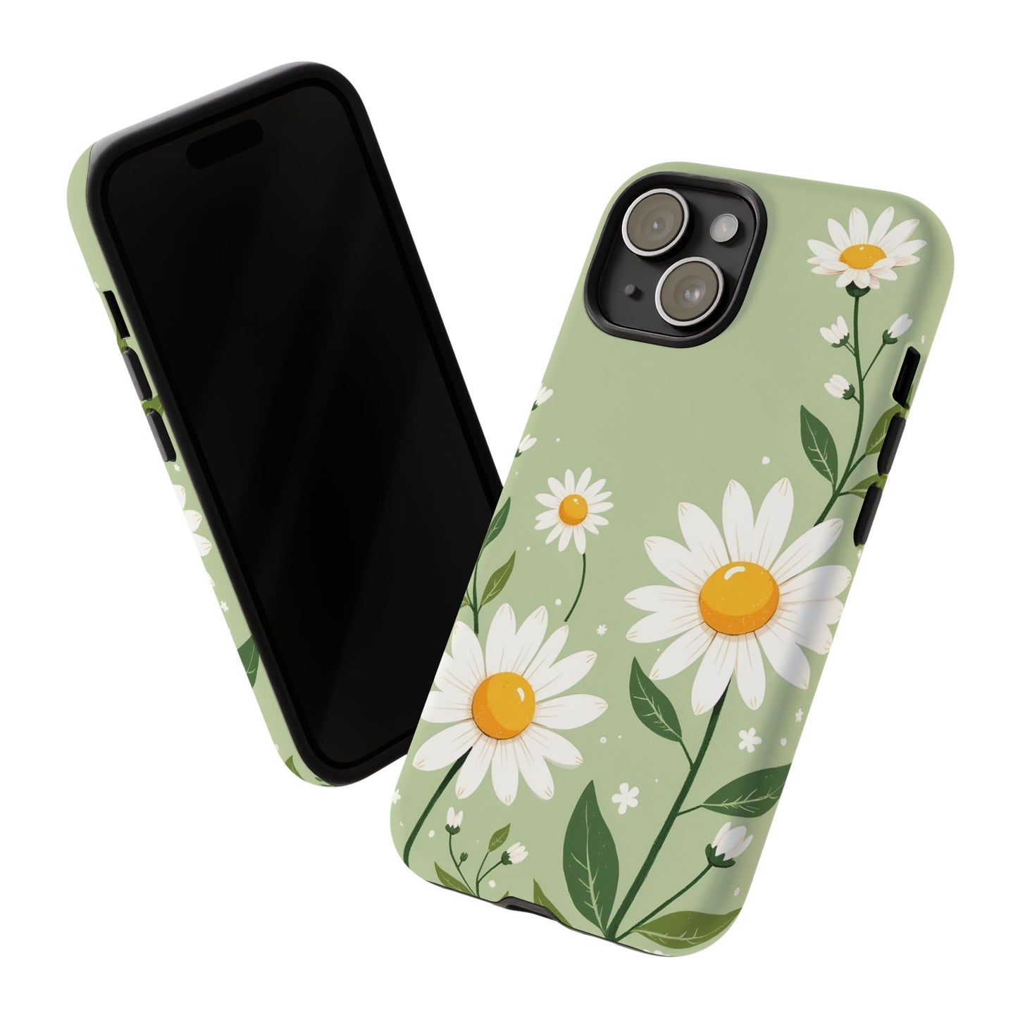 Green Floral Case, Daisy Pattern Design, Iphone Case Design, Perfect Gift For Her