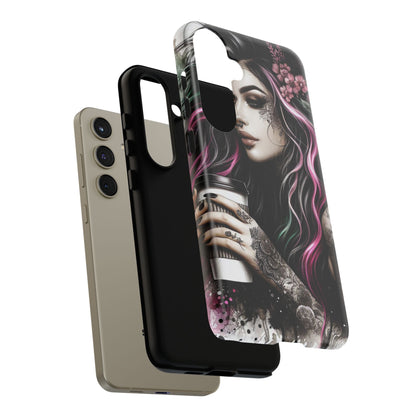 Tattooed Serenity – Gothic Coffee Lover Mobile Cover