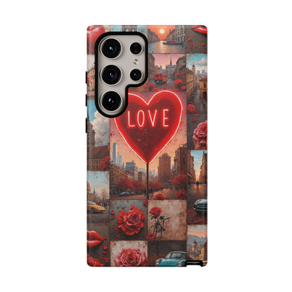 Neon Love Heart & Rose Phone Case