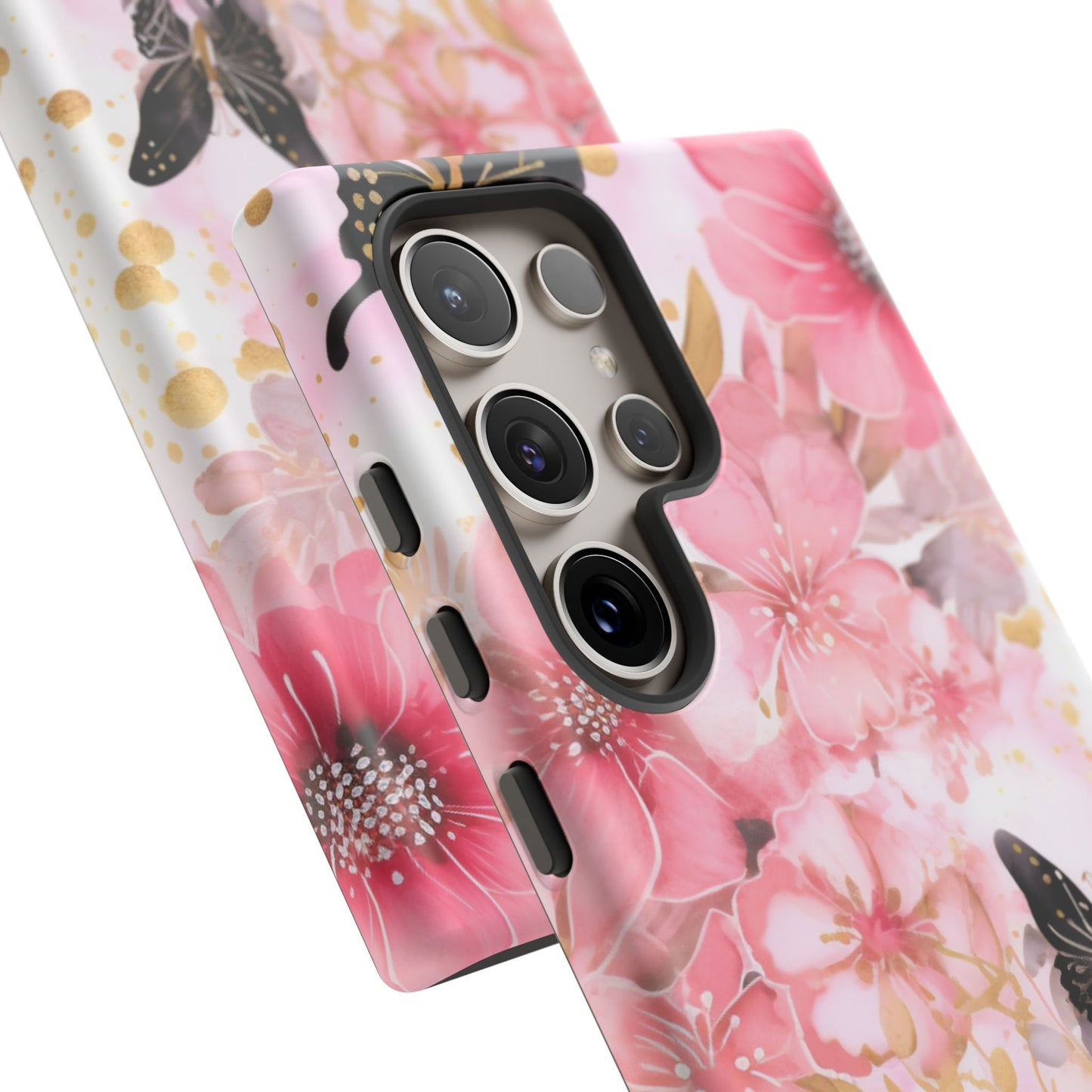 Pink Blossom & Gold Butterfly Mobile Case